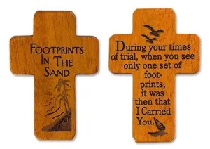 Pocket Cross Wood Footprints