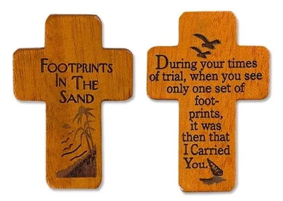 Pocket Cross Wood Footprints