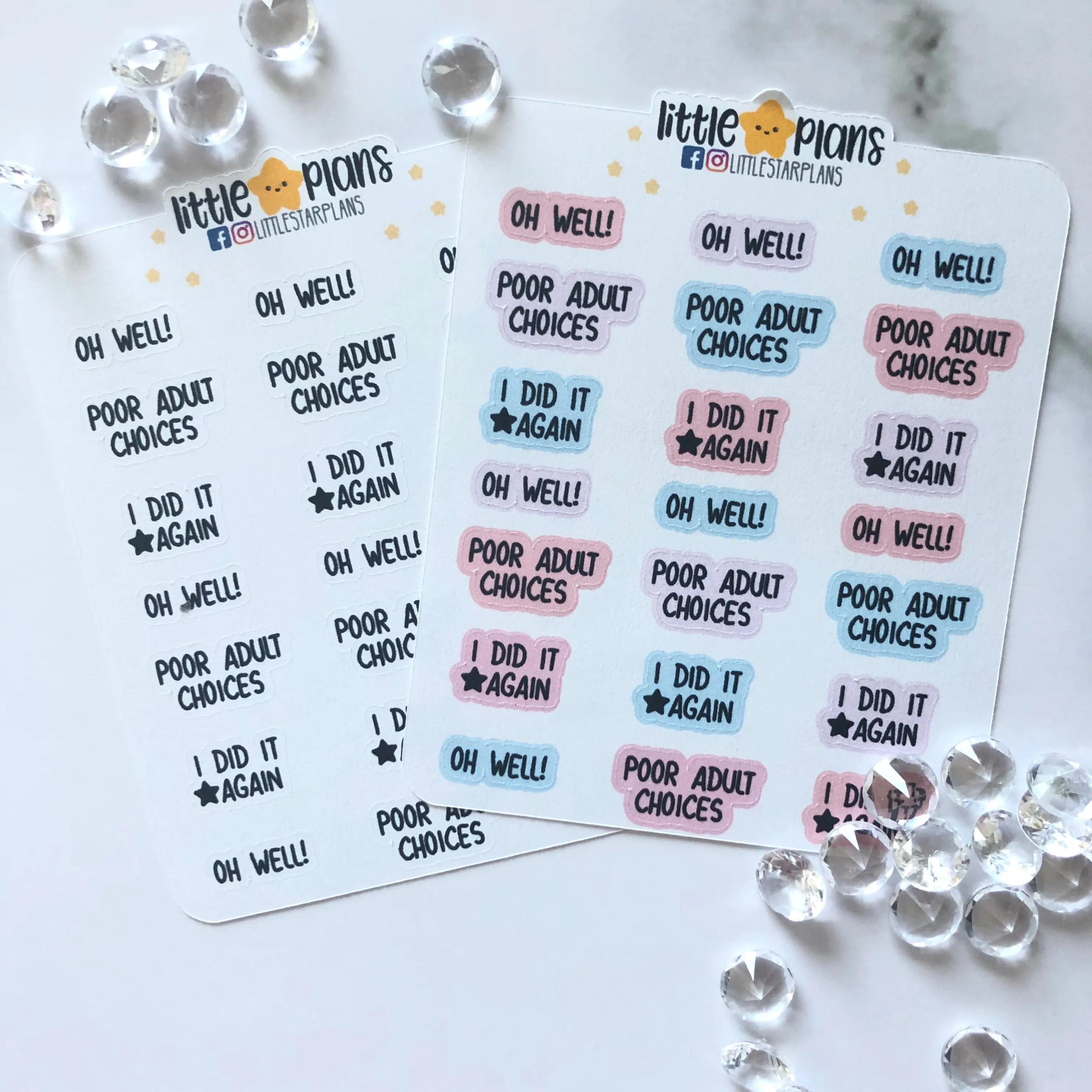 Pocket Size - Adulting Opps I Did It Again Planner Script Stickers