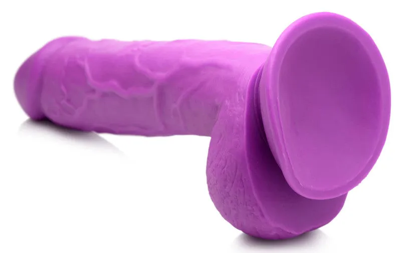 Pop Pecker 8.25 Inch  With Balls - Purple