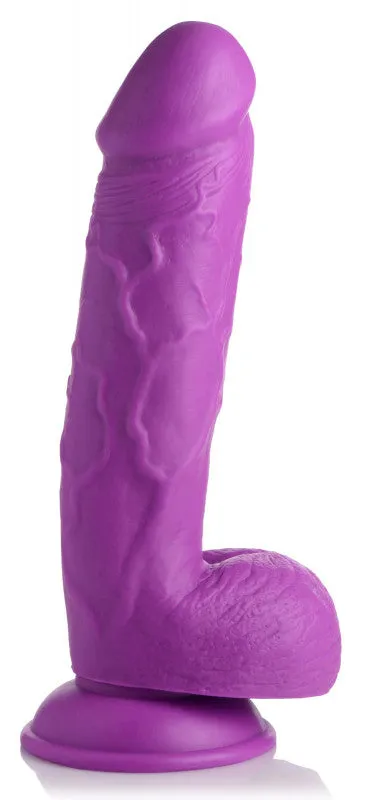 Pop Pecker 8.25 Inch  With Balls - Purple