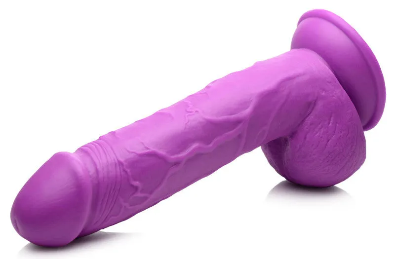 Pop Pecker 8.25 Inch  With Balls - Purple