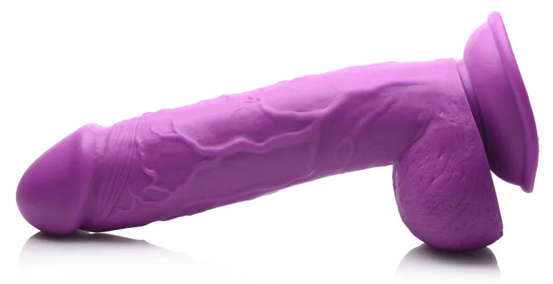 Pop Pecker 8.25 Inch  With Balls - Purple