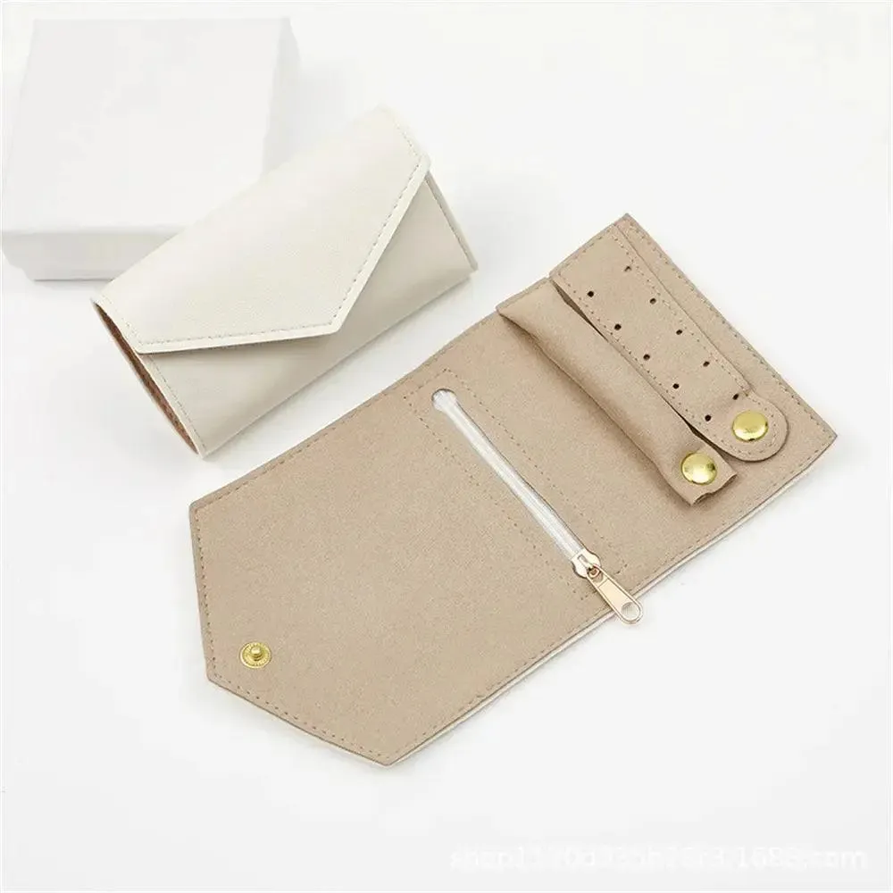 Portable Jewelry Organizer Bag for Women Travel Multi-functional Earrings Ring Necklace Storage Bag PU Creative Jewelry Roll