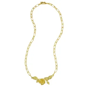Portofino N3 | 18K Gold Rose Necklace | Handmade in Italy | Via Orefici