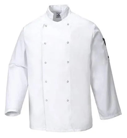 Portwest Suffolk Stud Fastening Unisex Chefs Jacket - C833