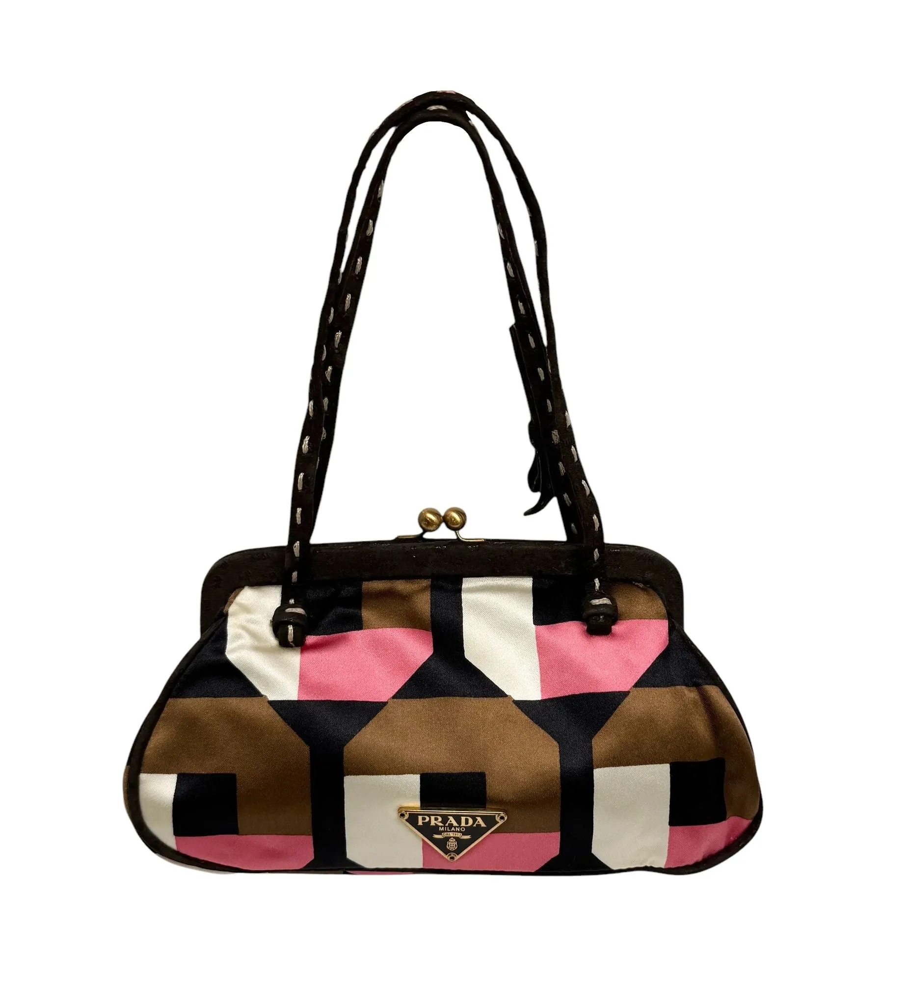 Prada Geometric Mini Kisslock Bag