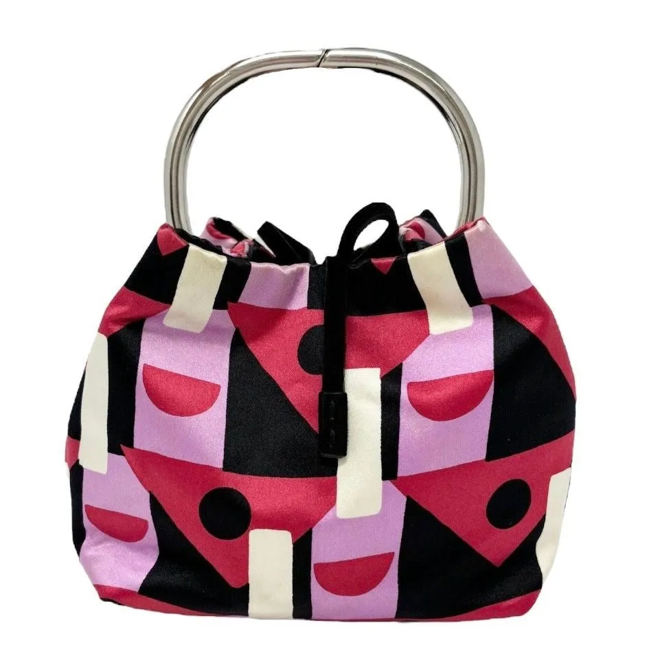 Prada Mini Pink Satin Geometric Ring Handle Bag