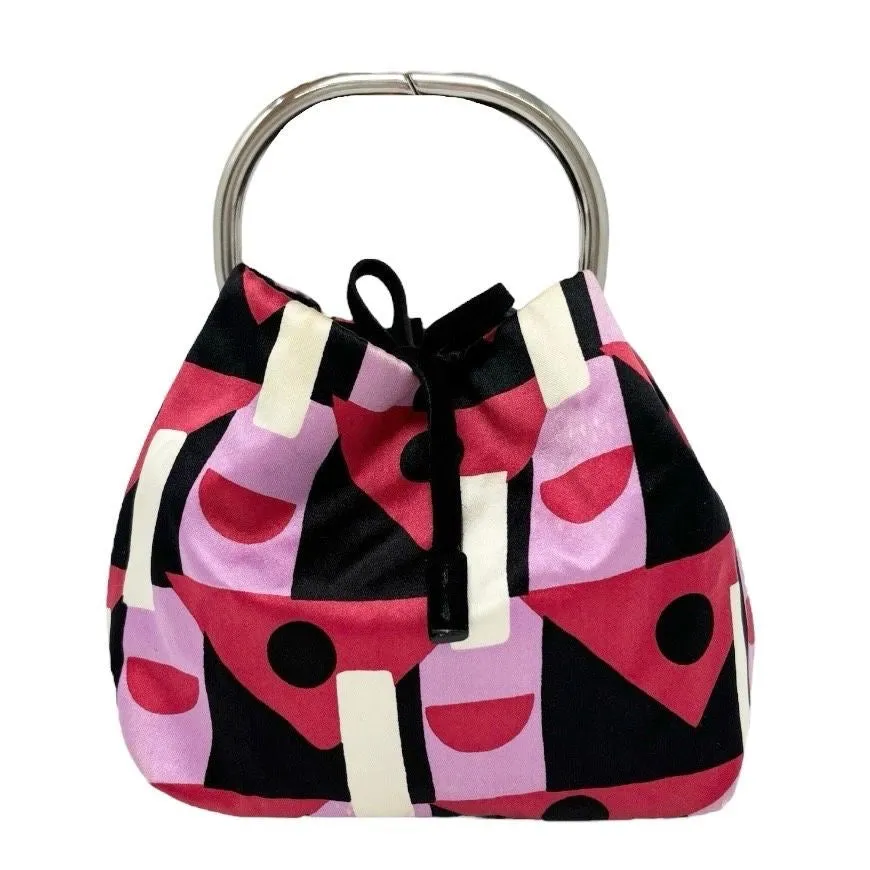 Prada Mini Pink Satin Geometric Ring Handle Bag