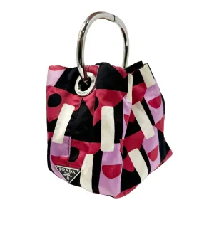 Prada Mini Pink Satin Geometric Ring Handle Bag