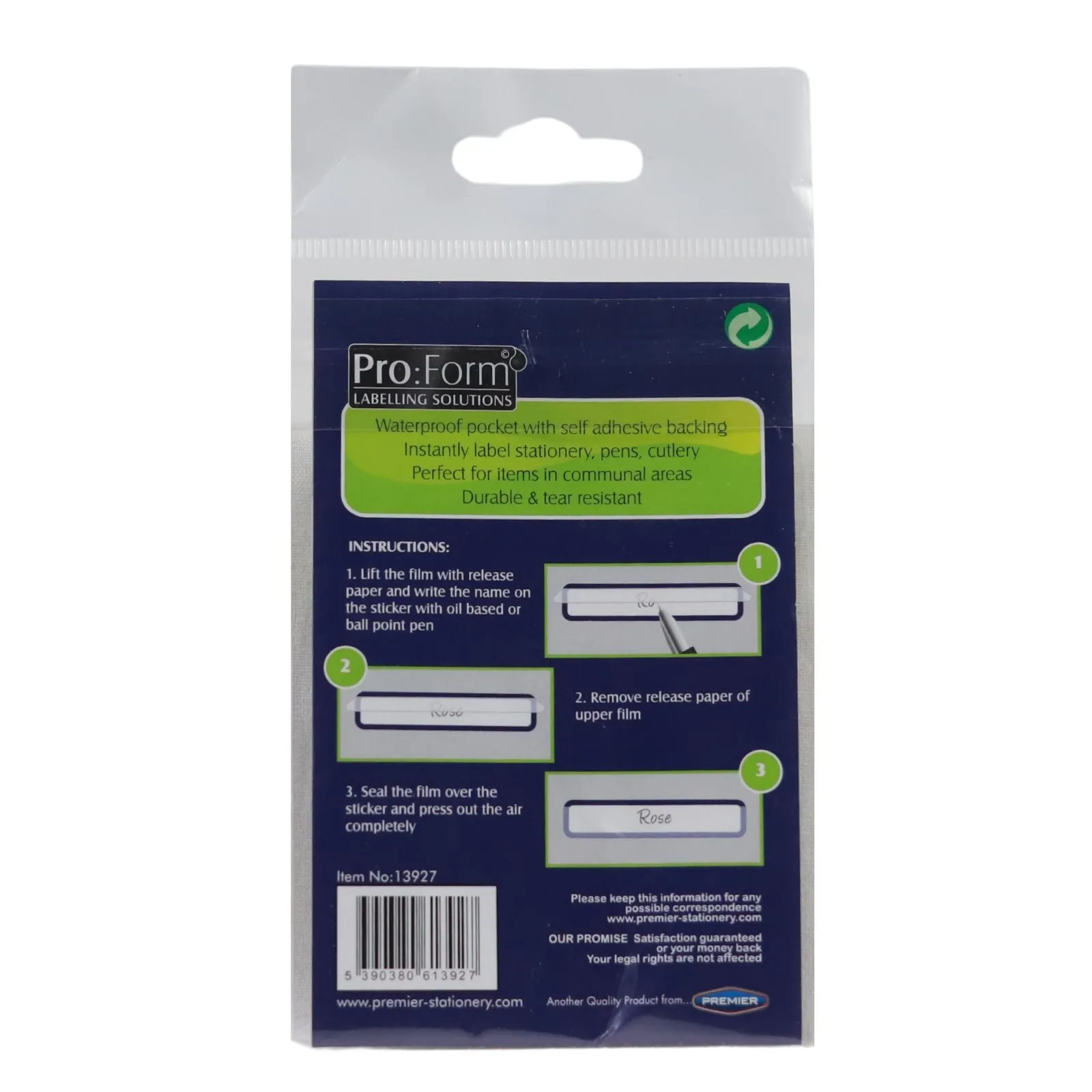 Pro:Form - Waterproof Sealable Labels - Pack of 18