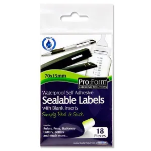 Pro:Form - Waterproof Sealable Labels - Pack of 18
