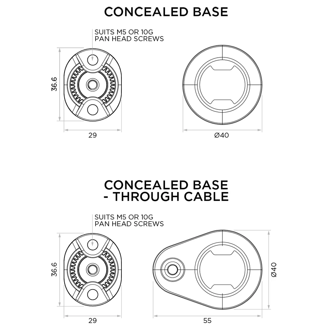 Quad Lock 360 Base -  Concealed Small