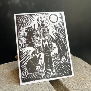 Raccoon Bonfire Sticker