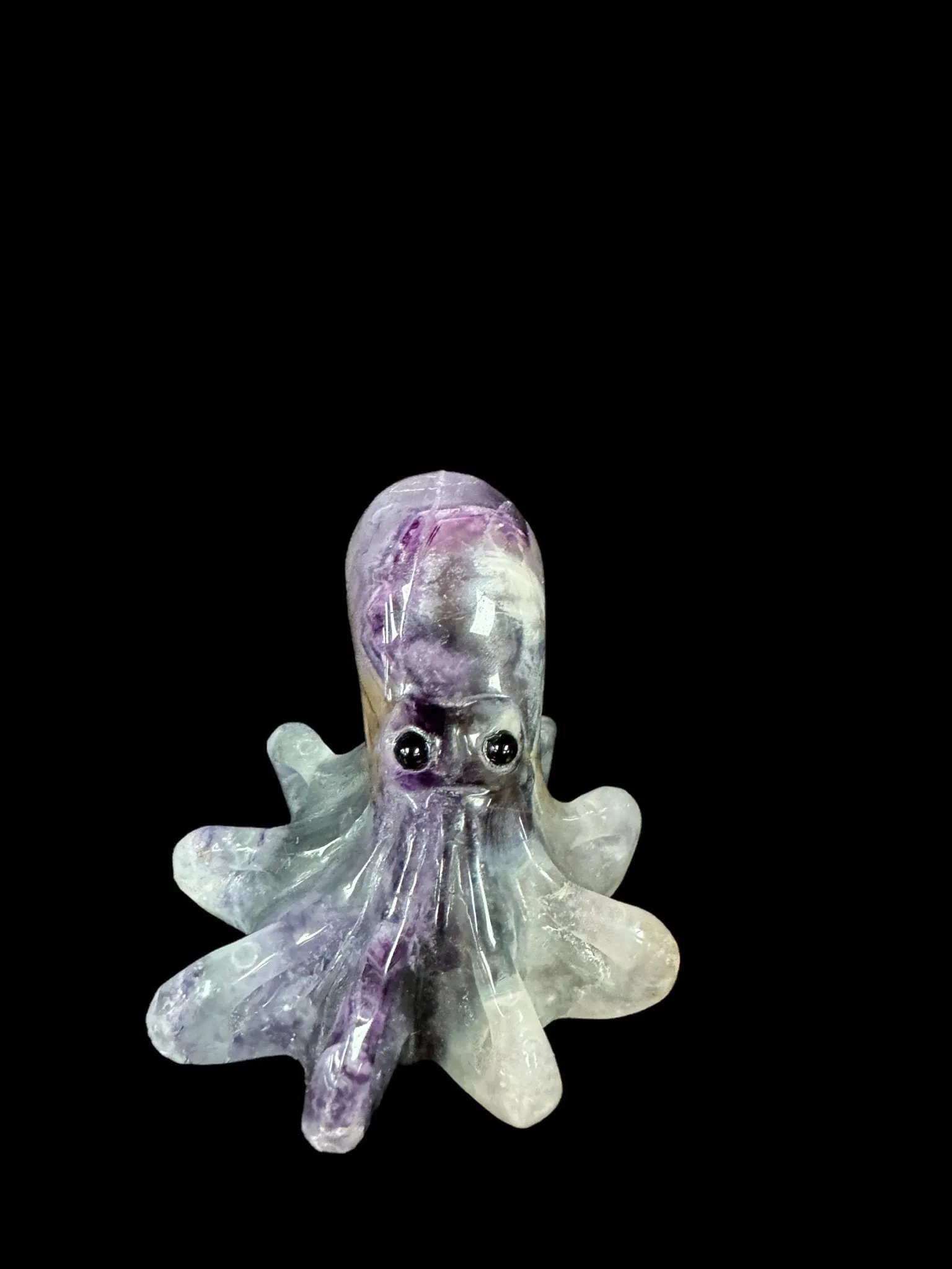 Rainbow Fluorite Octopus Carving