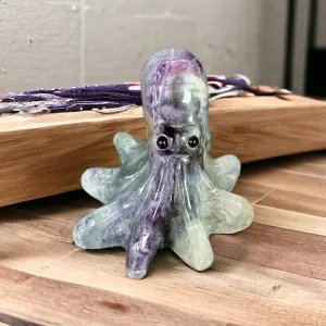 Rainbow Fluorite Octopus Carving