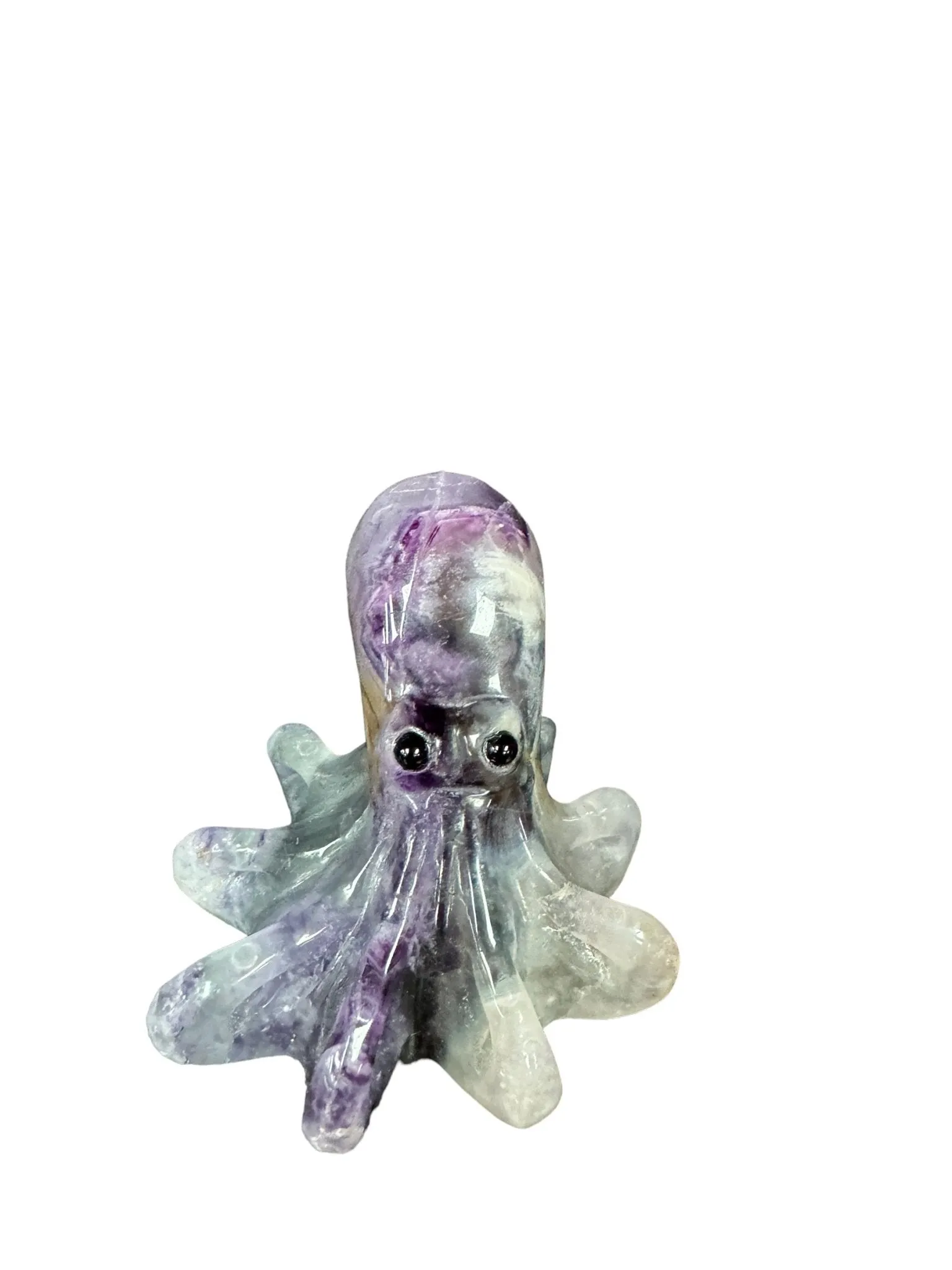 Rainbow Fluorite Octopus Carving