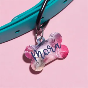 Rainbow Marble Pet ID Tag