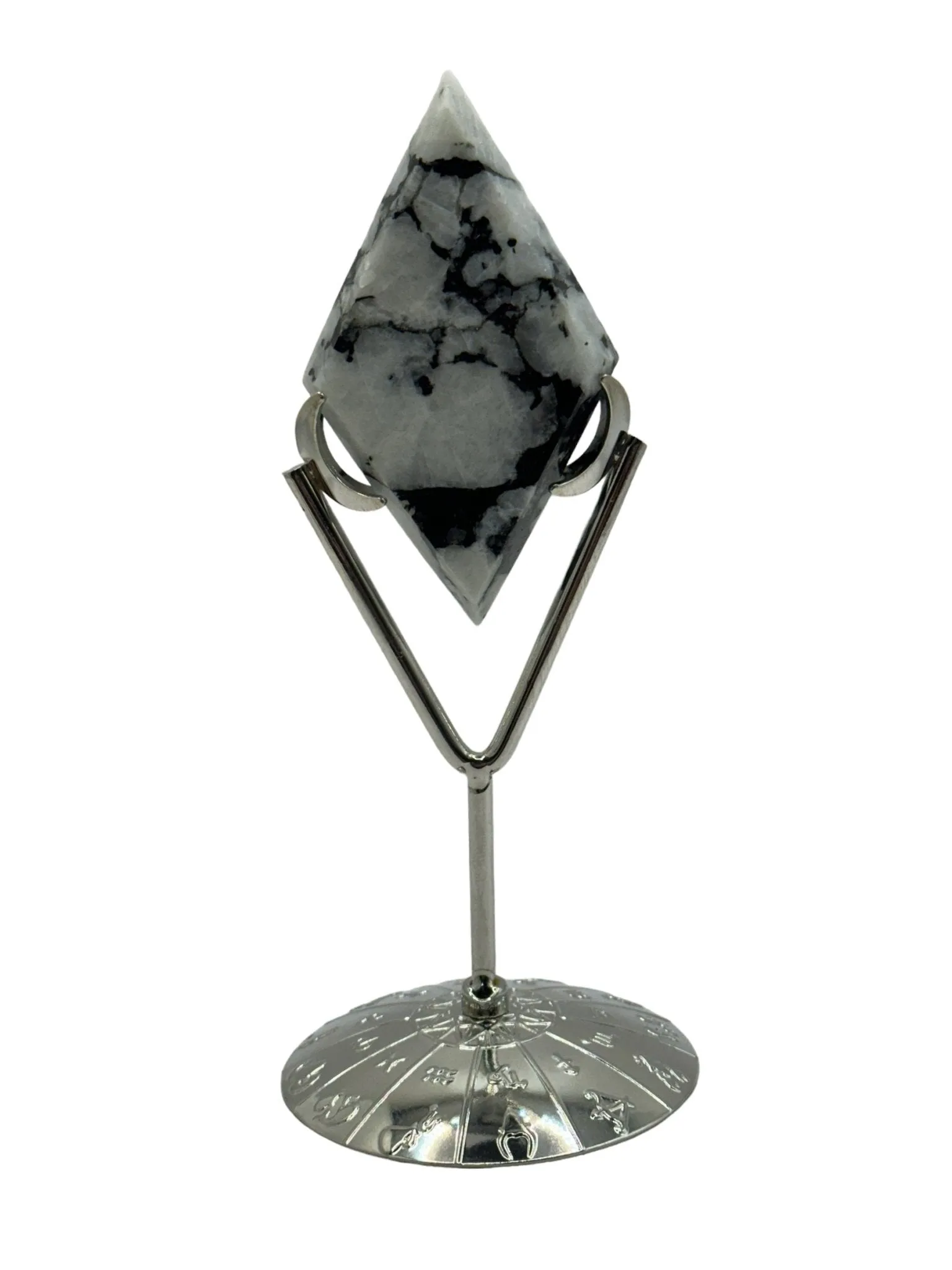 Rainbow Moonstone Rhombus / Diamond with Stand