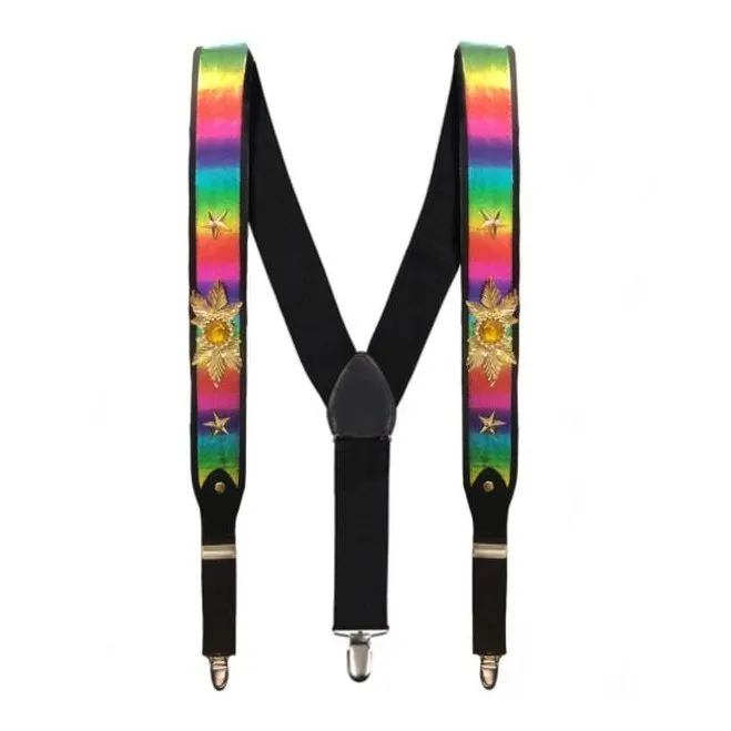 Rainbow Suspenders Bling