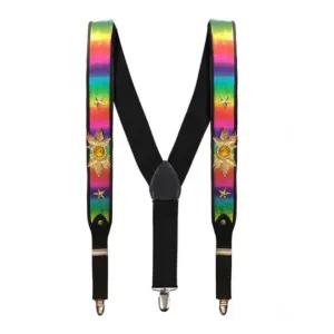 Rainbow Suspenders Bling