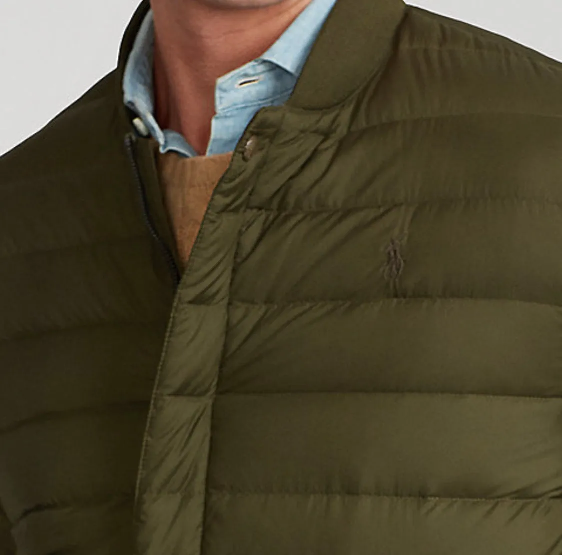 Ralph Lauren Men Olive Packable Down Bomber Jacket