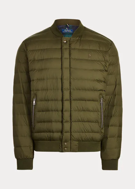 Ralph Lauren Men Olive Packable Down Bomber Jacket