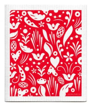 Red Dala Dishcloth
