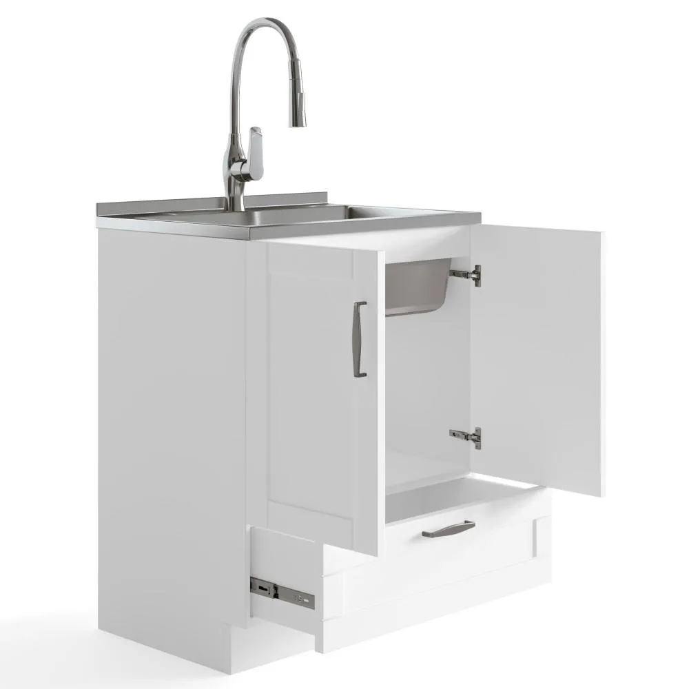 Reed All-In-One 28 inch Laundry Utility Sink and Cabinet