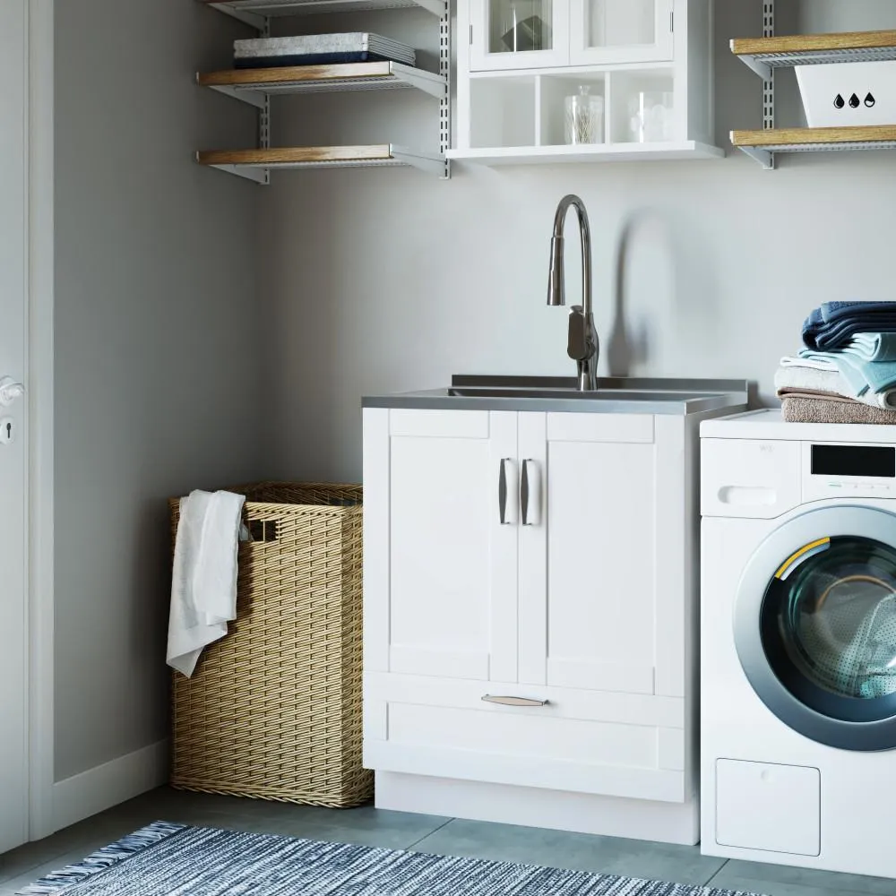 Reed All-In-One 28 inch Laundry Utility Sink and Cabinet