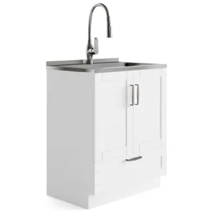 Reed All-In-One 28 inch Laundry Utility Sink and Cabinet