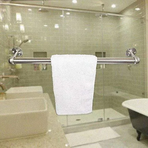 Reekey 4 Pack Clothes Hanger Hanging Tube Base Curtain End Bracket Support Kitchen Organizer (0.75")