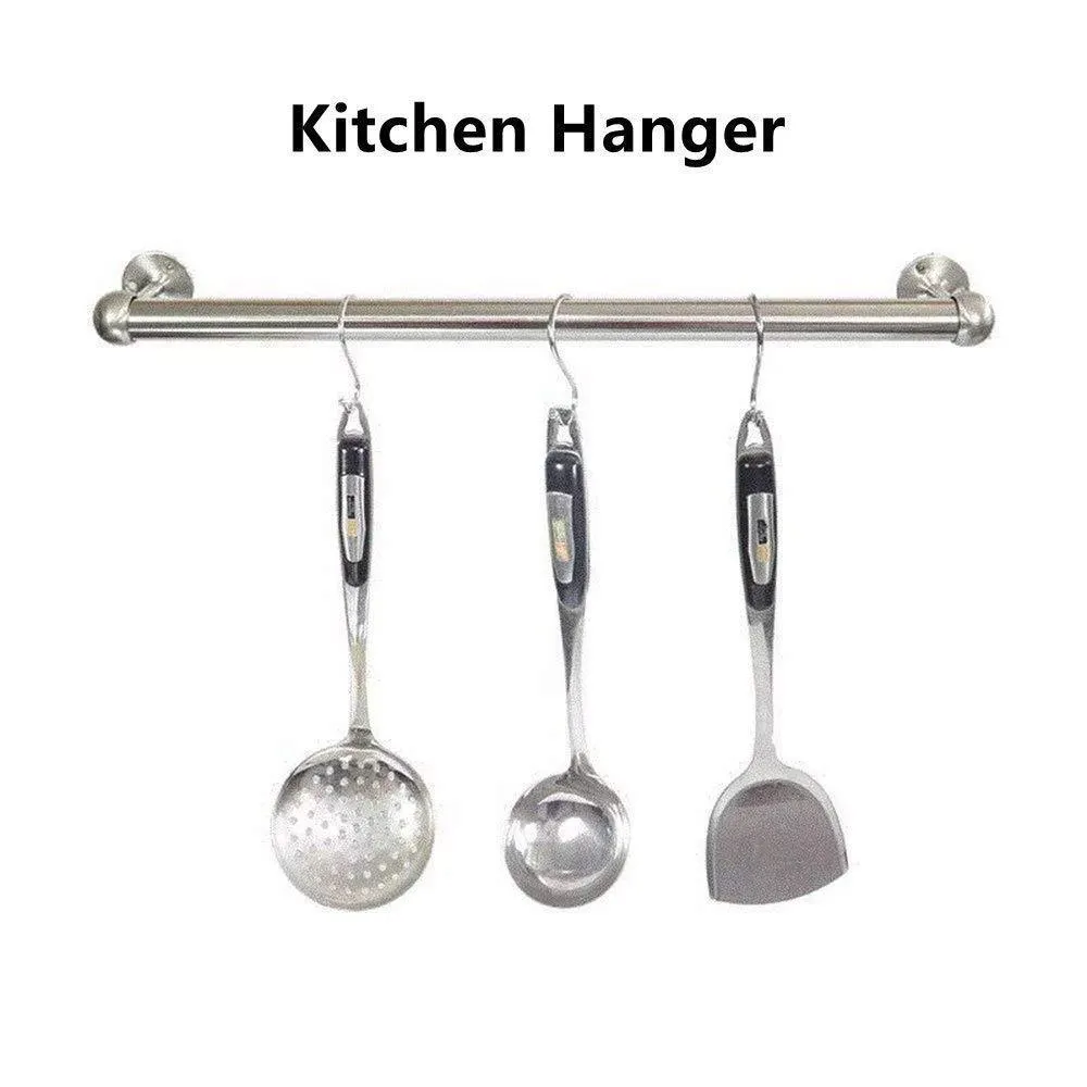 Reekey 4 Pack Clothes Hanger Hanging Tube Base Curtain End Bracket Support Kitchen Organizer (0.75")