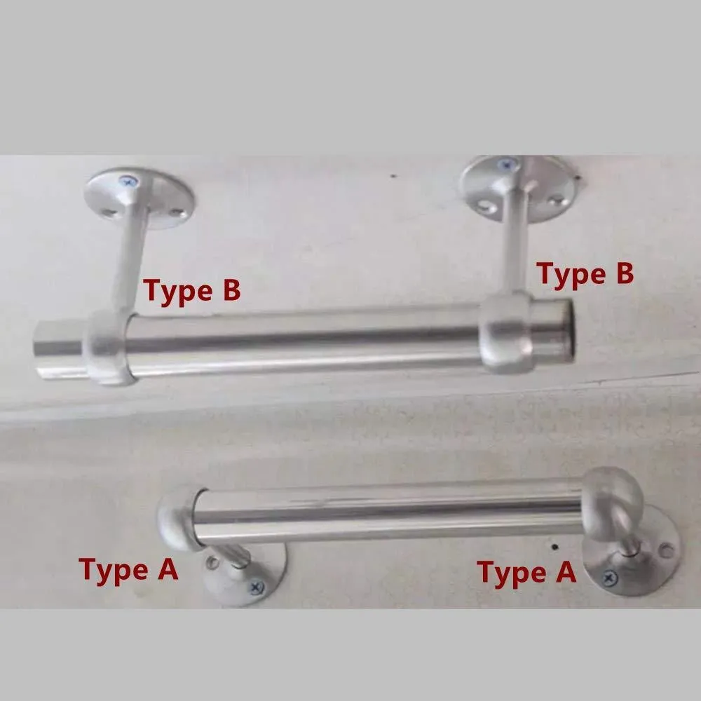 Reekey 4 Pack Clothes Hanger Hanging Tube Base Curtain End Bracket Support Kitchen Organizer (0.75")