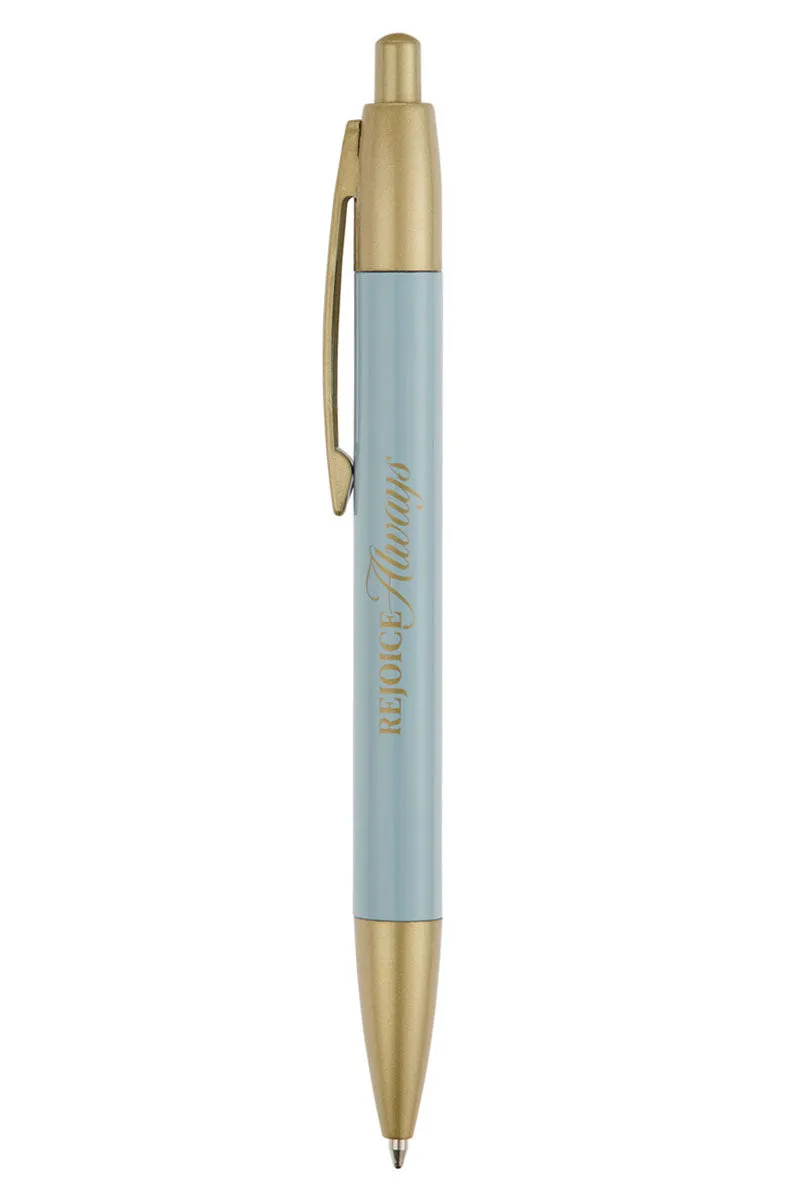 Rejoice Always Frosty Blue Pen in Gift Box