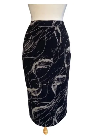 RENEE Printed Abstract Pencil Skirt