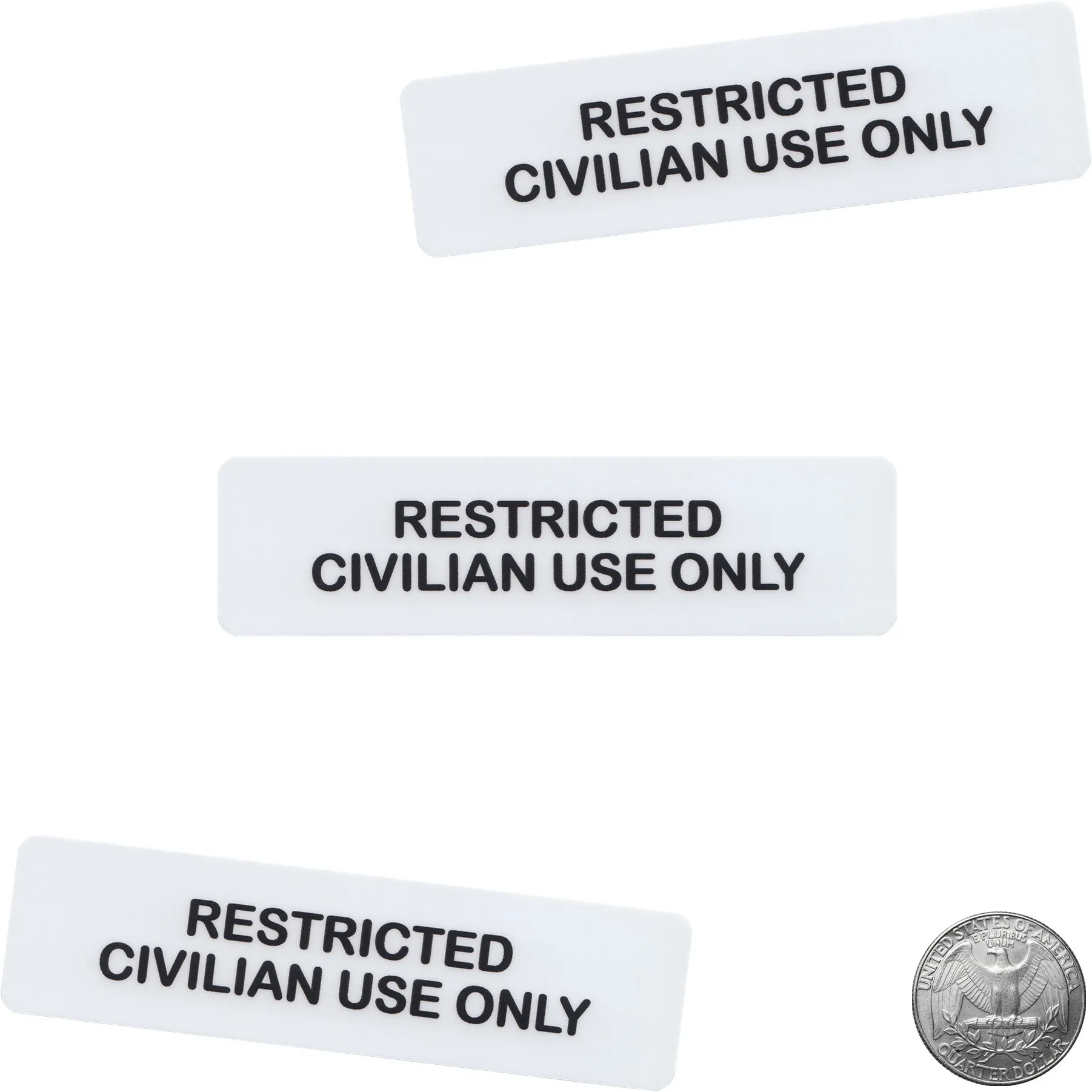 RESTRICTED CIVILIAN USE ONLY STICKER