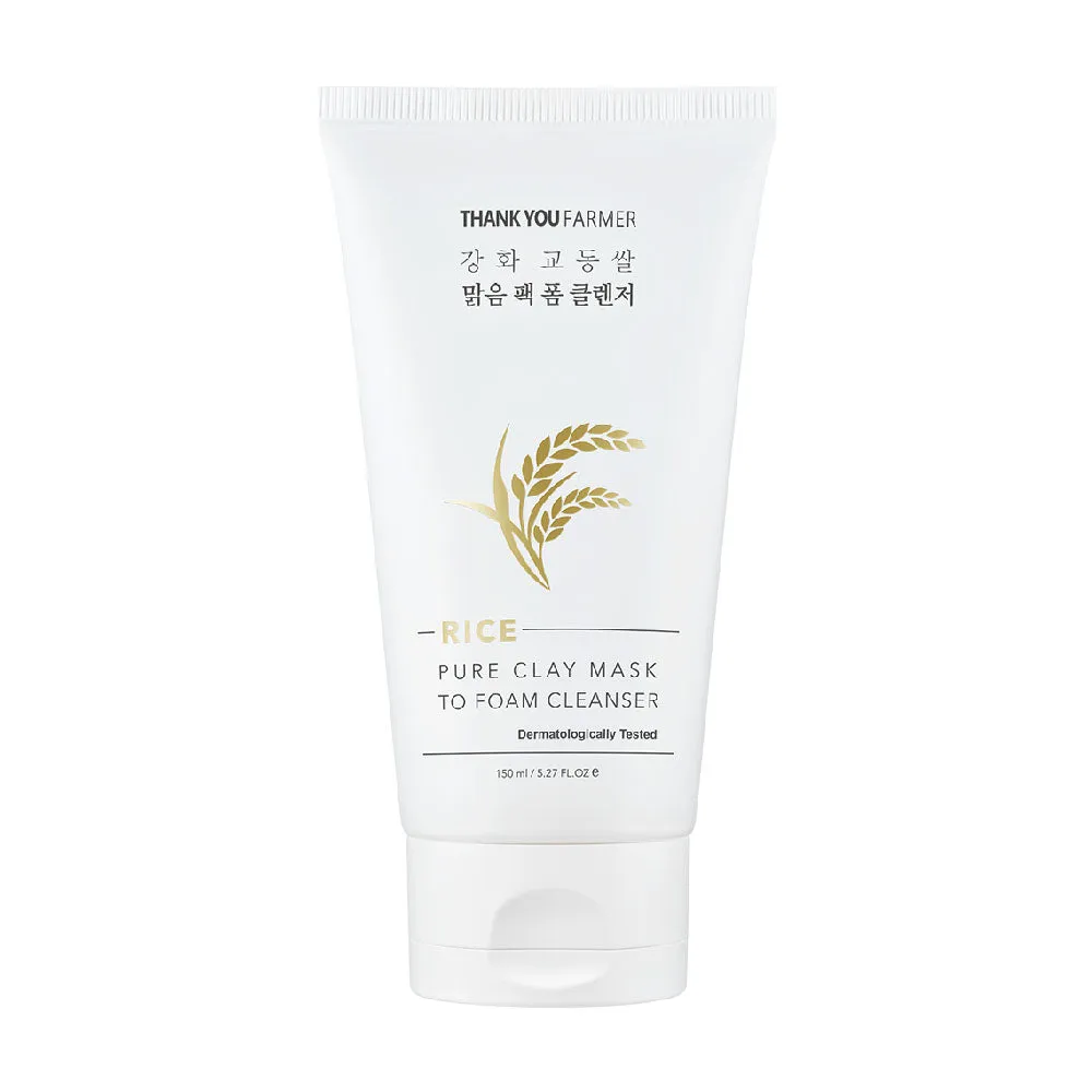 Rice Pure Clay Mask to Foam Cleanser