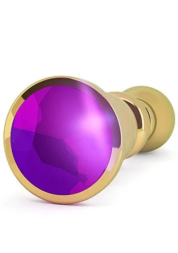 Rich R2 Gold Metal Plug - 4.8 Inch - Purple Sapphire