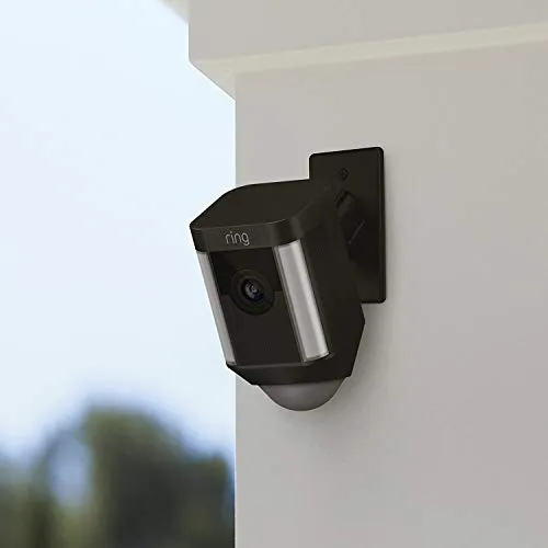 Ring Spotlight Cam Mount (Black) with Echo Dot (Charcoal)