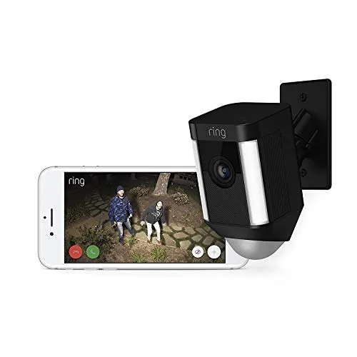 Ring Spotlight Cam Mount (Black) with Echo Dot (Charcoal)
