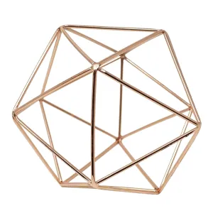 Rose Gold Geometric Centerpiece Hanging Metal Ornament Decorative Accent Object 6 in
