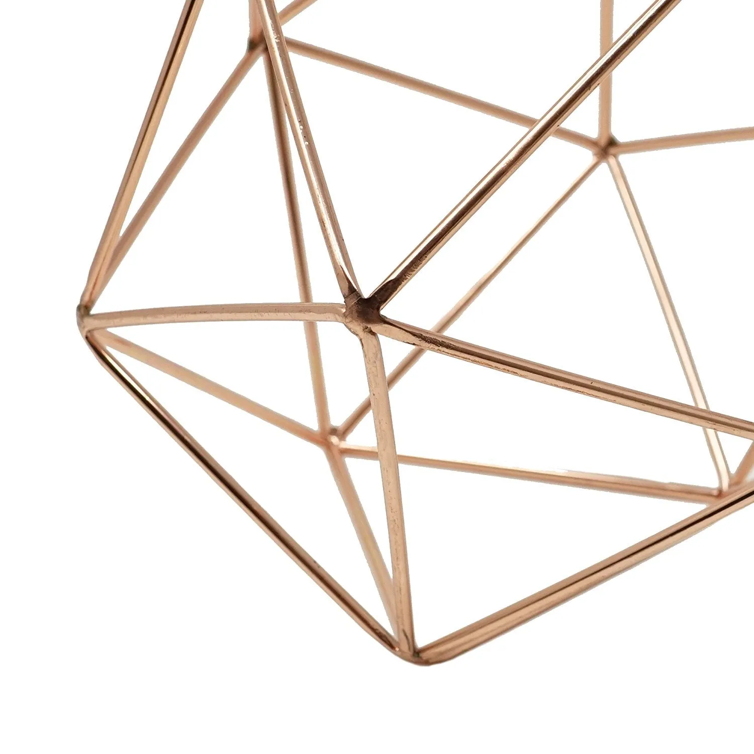 Rose Gold Geometric Centerpiece Hanging Metal Ornament Decorative Accent Object 6 in