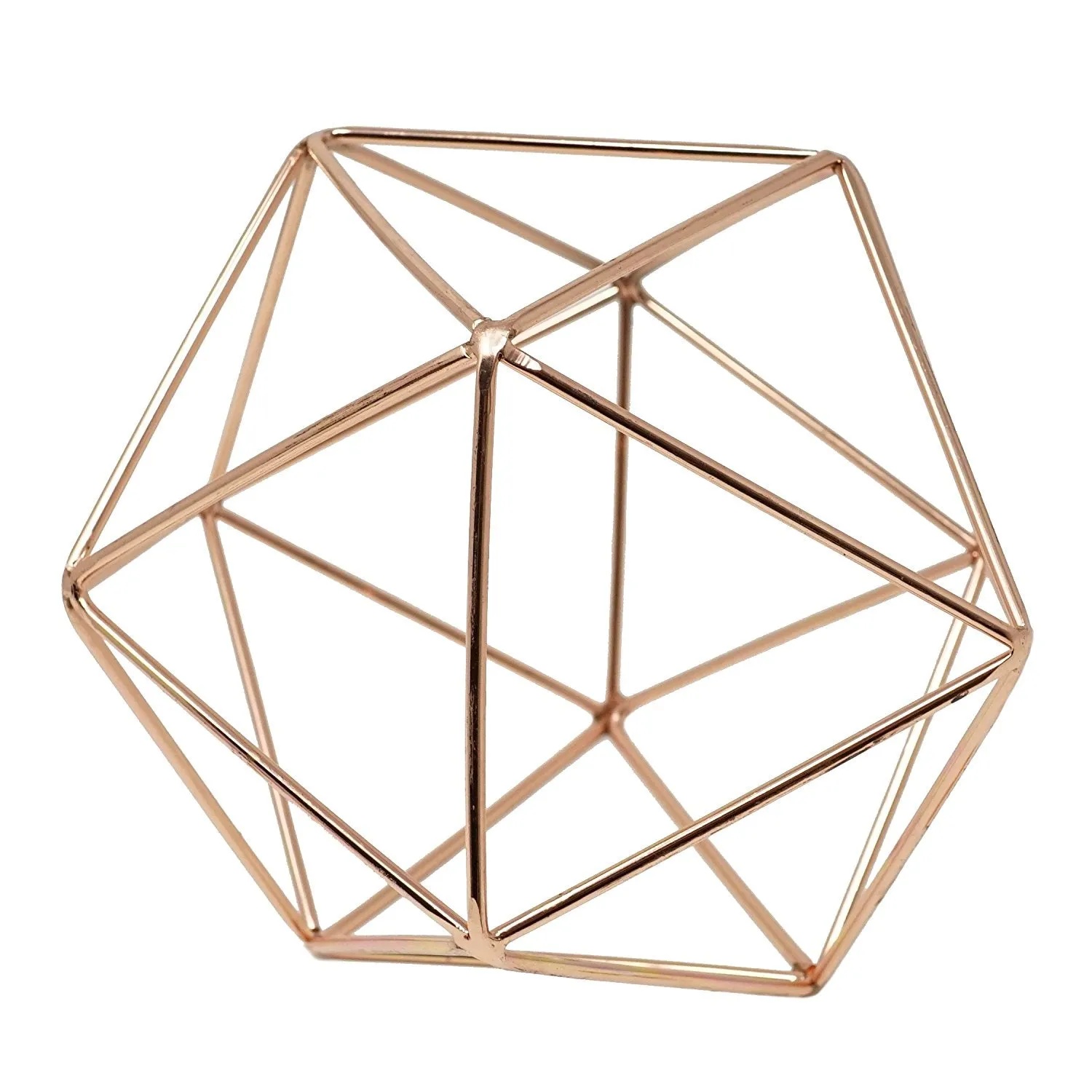Rose Gold Geometric Centerpiece Hanging Metal Ornament Decorative Accent Object 6 in
