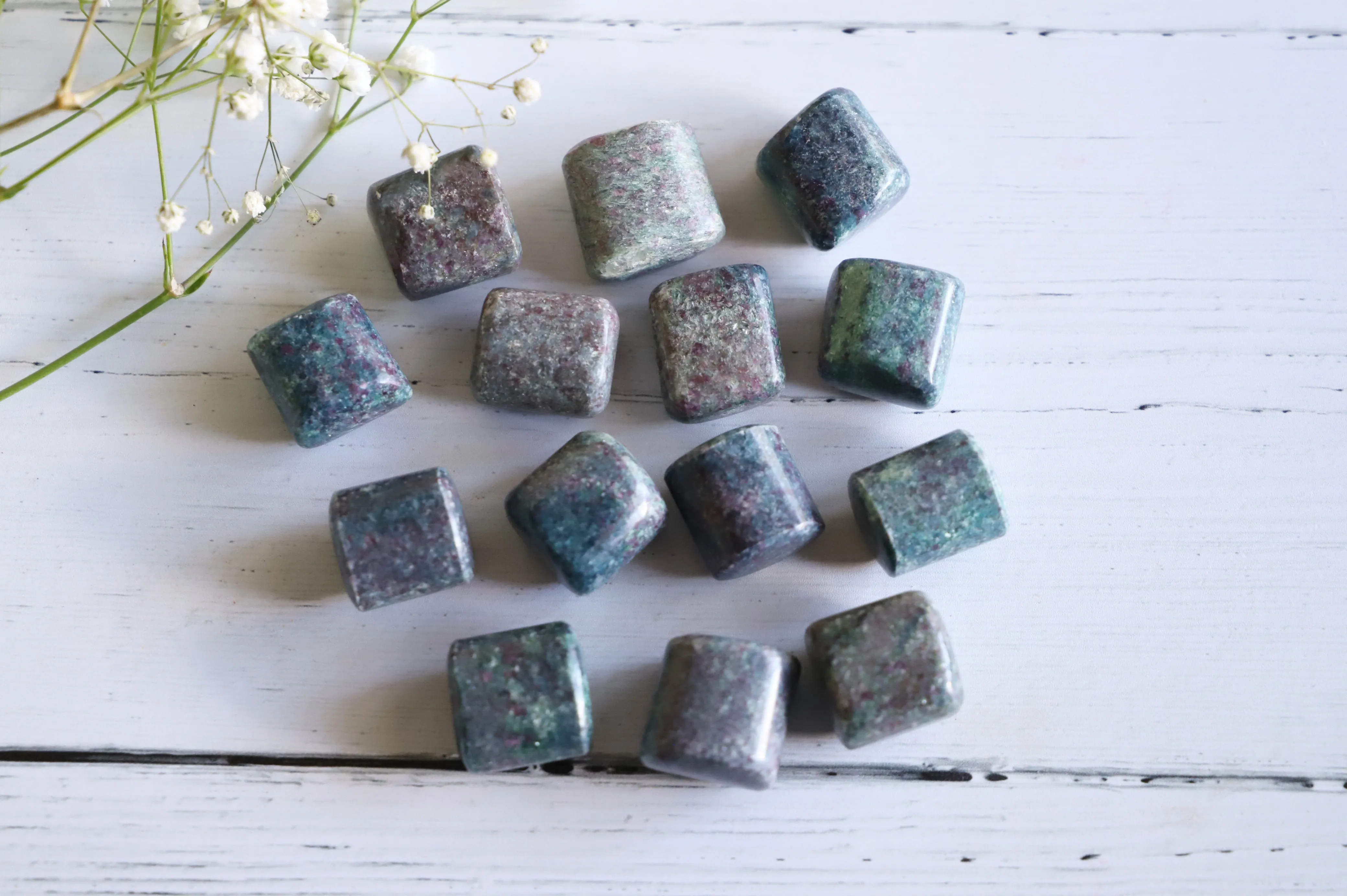 Ruby Fuchsite tumbles | 2pcs