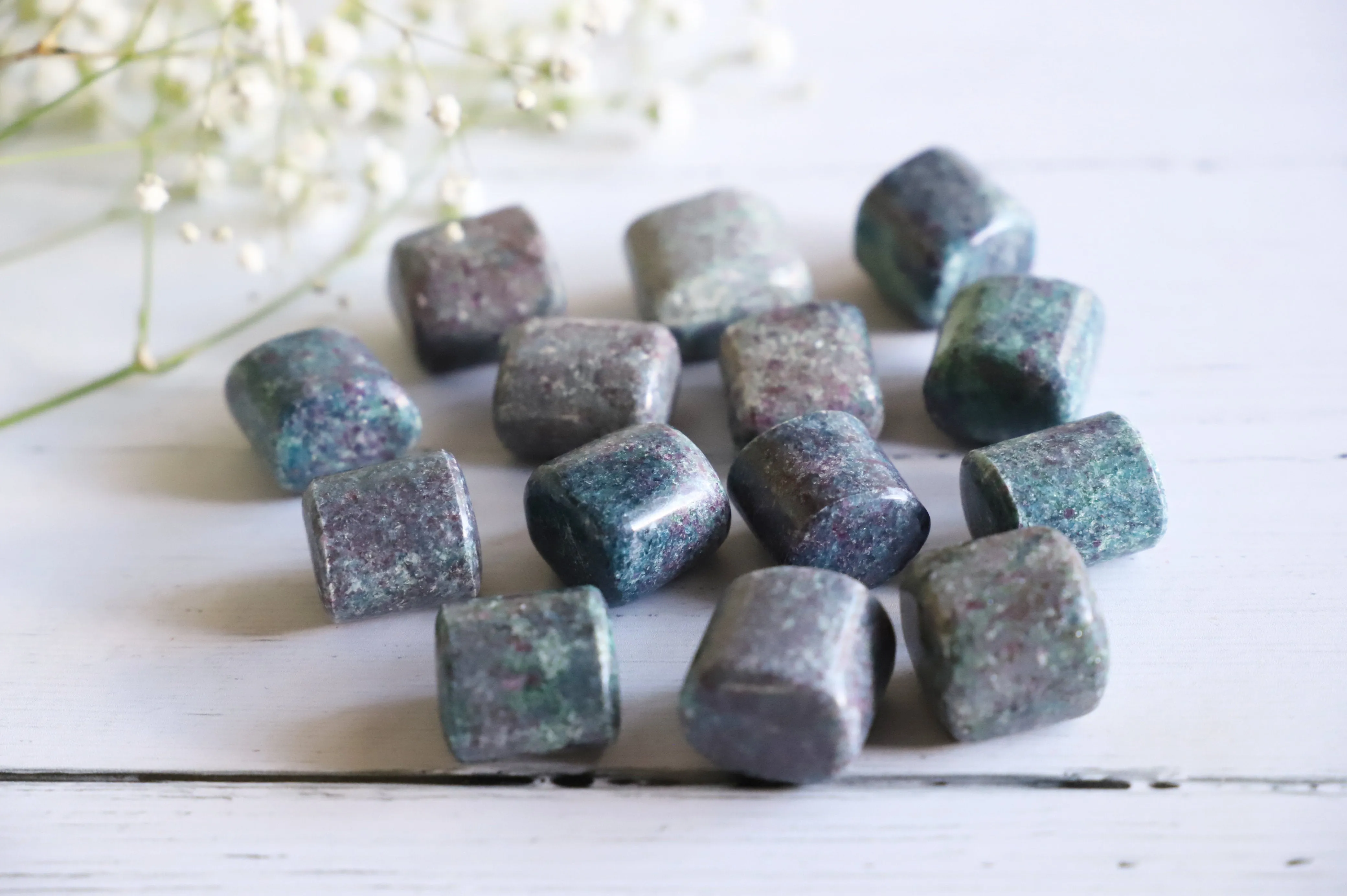 Ruby Fuchsite tumbles | 2pcs