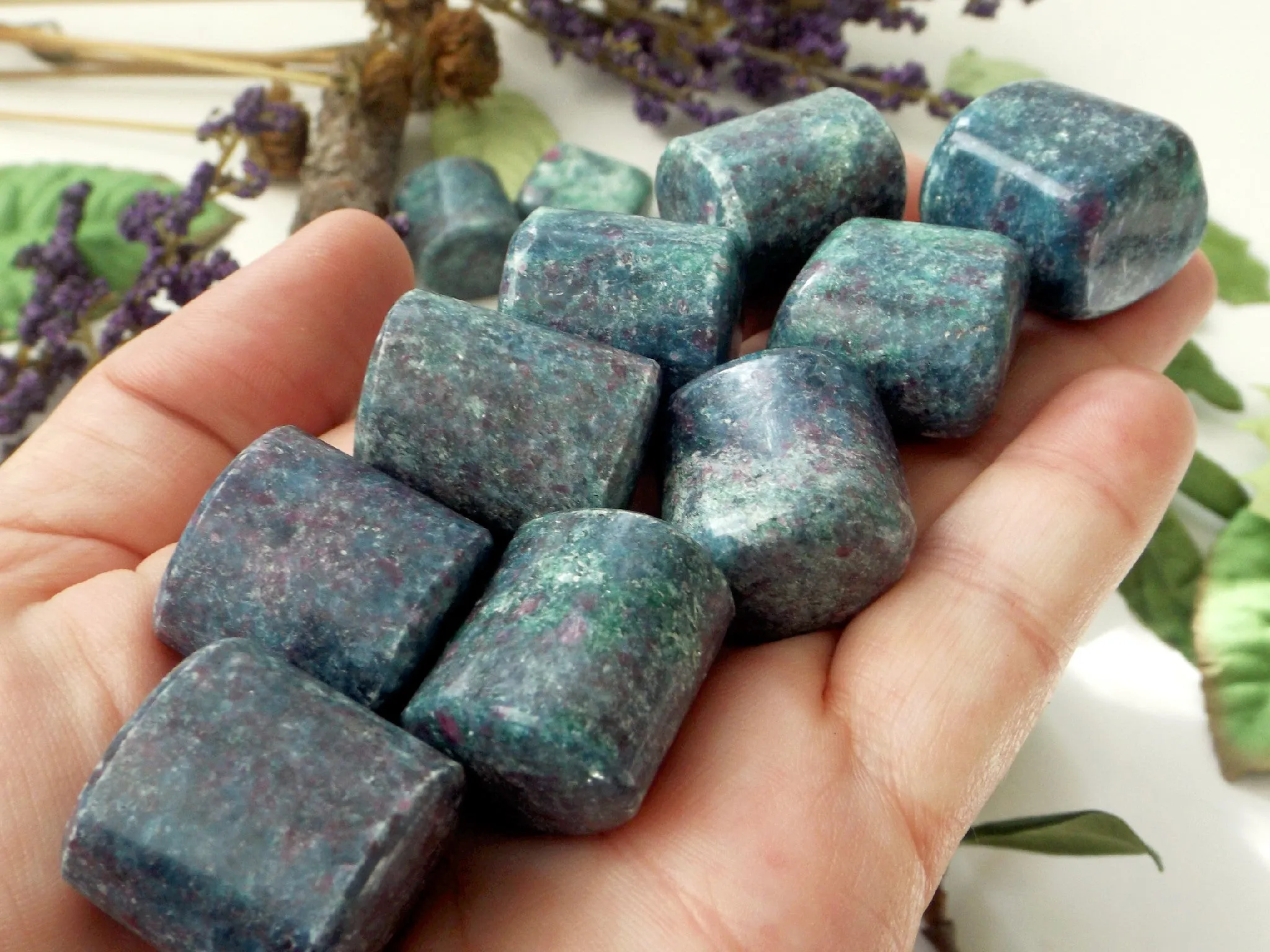 Ruby Fuchsite tumbles | 2pcs