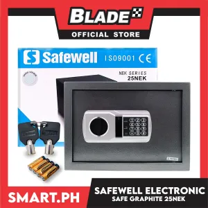 Safewell Electronic Digital Safe 25NEK (Grey) -Security Key Safe Storage Box Good for Home and Office Use