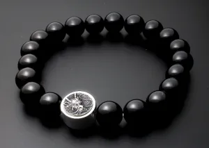 Saito - Dragon Crest Emblem (Silver 950) with Onyx Rosary　