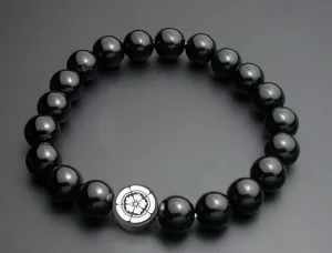 Saito - Kamon (Family Crest) (Silver 950) with Onyx Rosary
